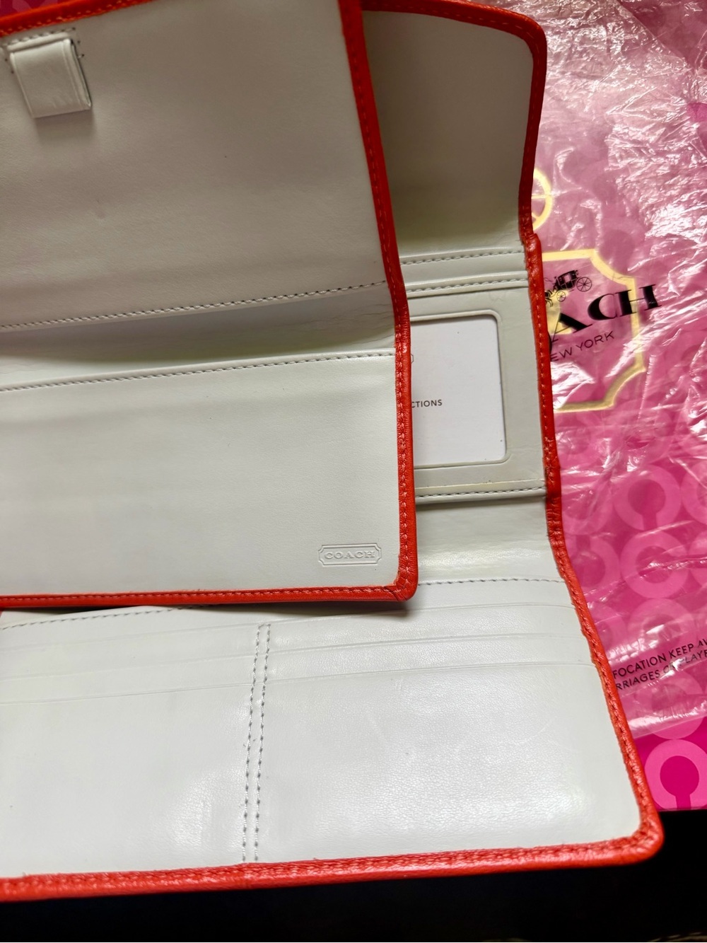 Coach Red Leather Wristlet Clutch - Picture 3 of 5